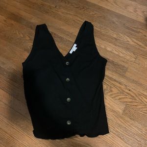 Caution to the wind (Marshall’s) black button tank top